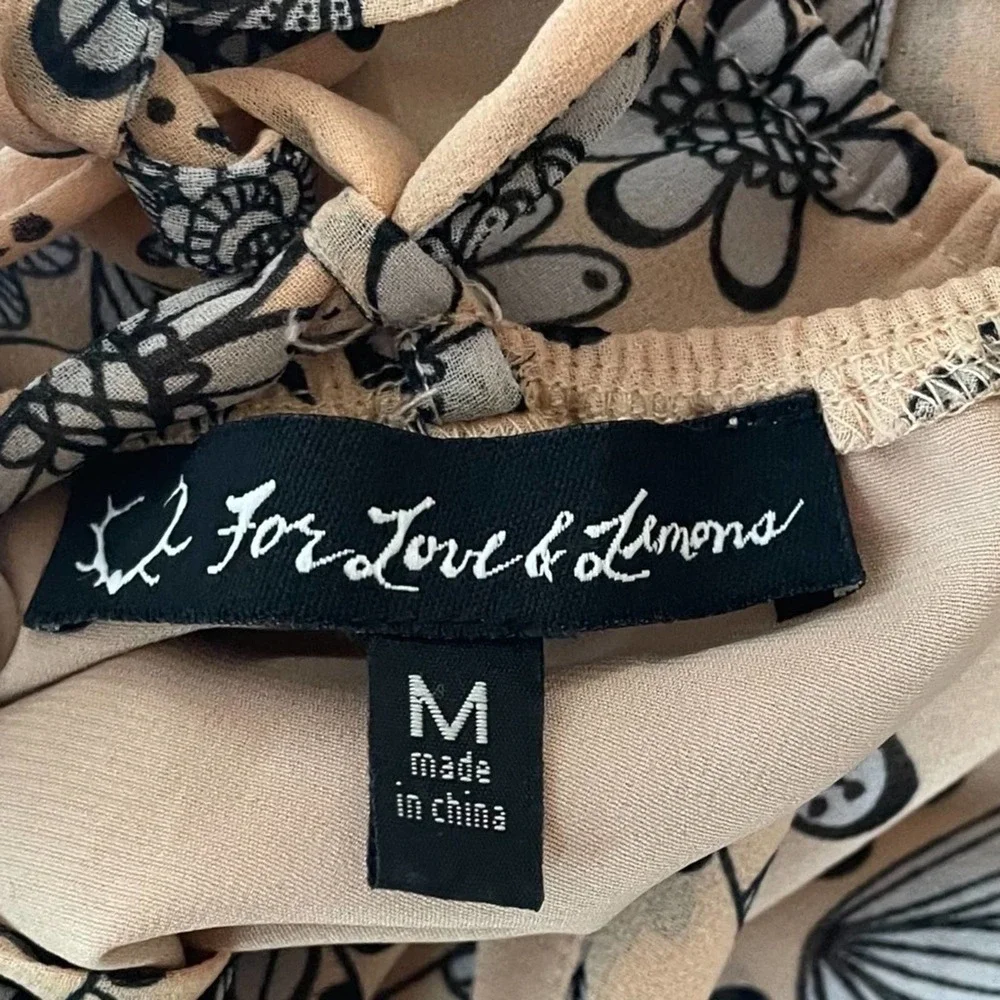 For Love & Lemons Pia Dress Pale Peach V-Neck Midi Low Back Adjustable Straps M - Picture 9 of 9